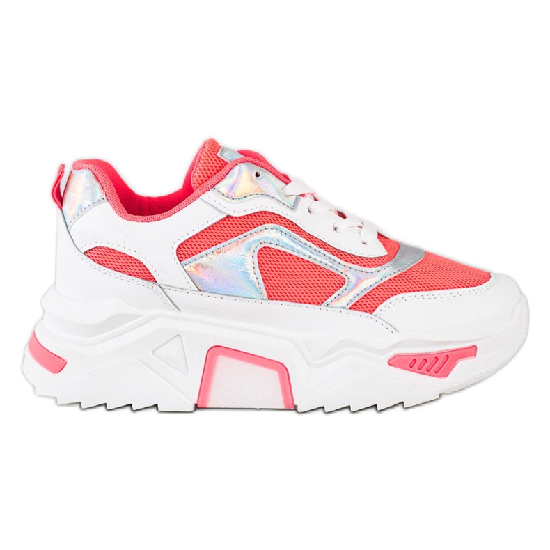 SHELOVET Sneakers Sulla Piattaforma Con Mesh bianca rosso
