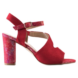 S. BARSKI Sandali Con Tacco Decorativo S.BARSKI rosso argento
