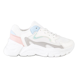 SHELOVET Sneakers alla moda sulla piattaforma bianco blu rosa grigio