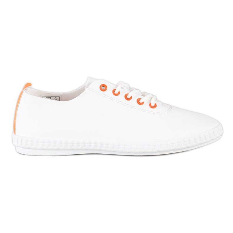 SHELOVET Sneakers Leggere Con Ecopelle bianca arancia