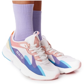 Scarpe Sportive Donna Memory Foam Big Star HH274809 Bianco-Rosa viola blu