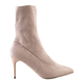 Sabatina Stivali primaverili con tacco alto beige