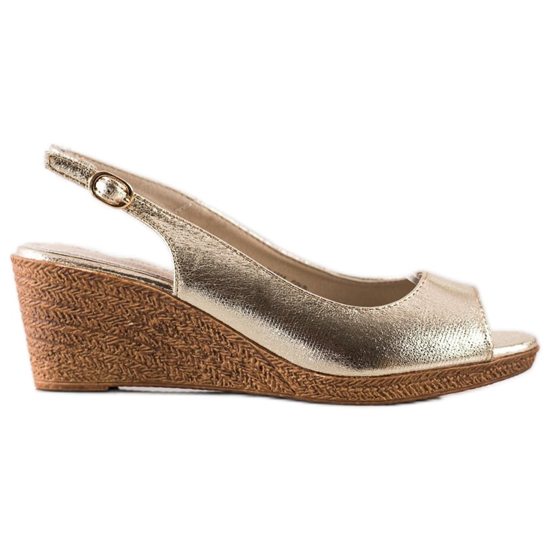 Goodin Sandali con zeppa casual d'oro