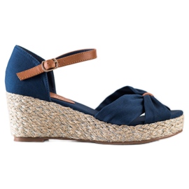 Goodin Sandali con zeppa in tessuto blu navy