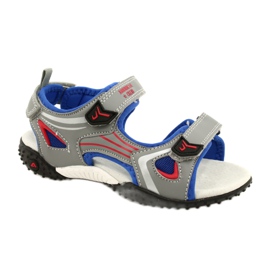 American Club Sandali grigi Inserimento in pelle per bambini americani grigio