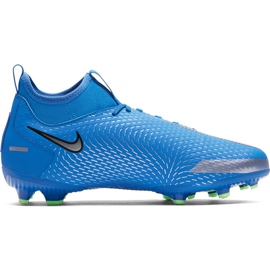 Nike Phantom Gt Academy Df FG / MG Junior CW6694 400 scarpe da calcio blu blu
