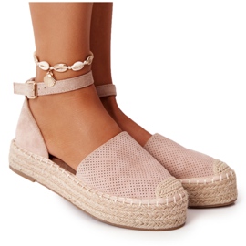 MSMG Espadrillas Sulla Piattaforma Di Paglia Beige Bali