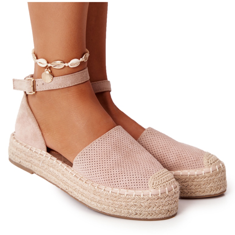 MSMG Espadrillas Sulla Piattaforma Di Paglia Beige Bali