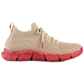 SHELOVET Sneakers traforate sulla piattaforma beige