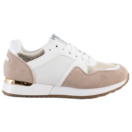SHELOVET Sneakers BIANCHE E BEIGE alla moda bianco