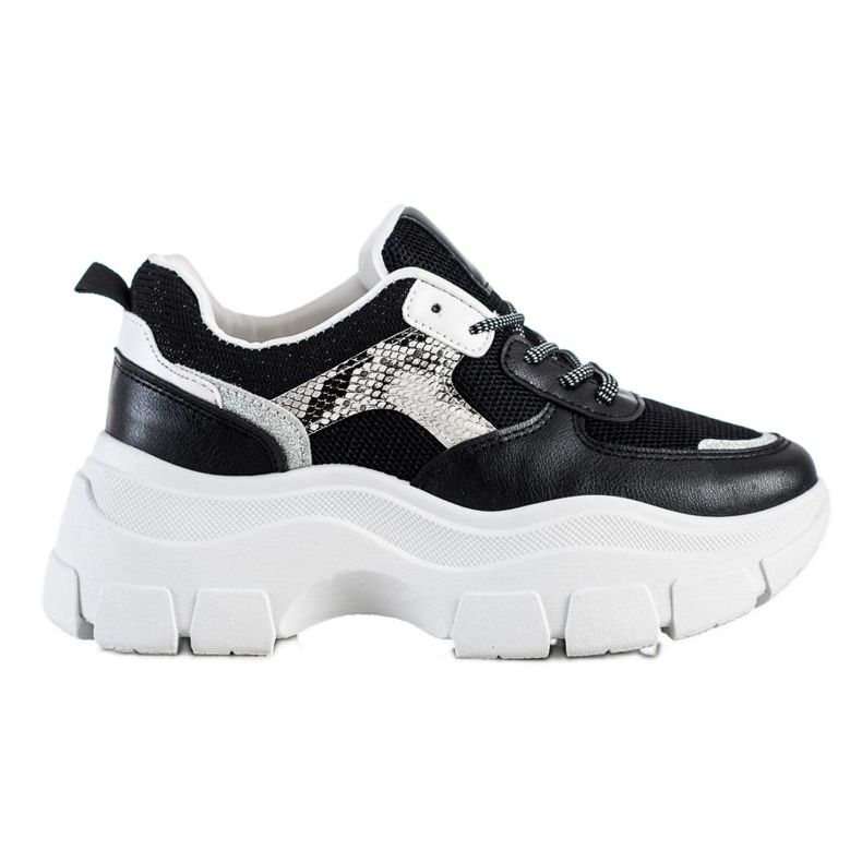SHELOVET Sneakers Alla Moda Con Glitter nero
