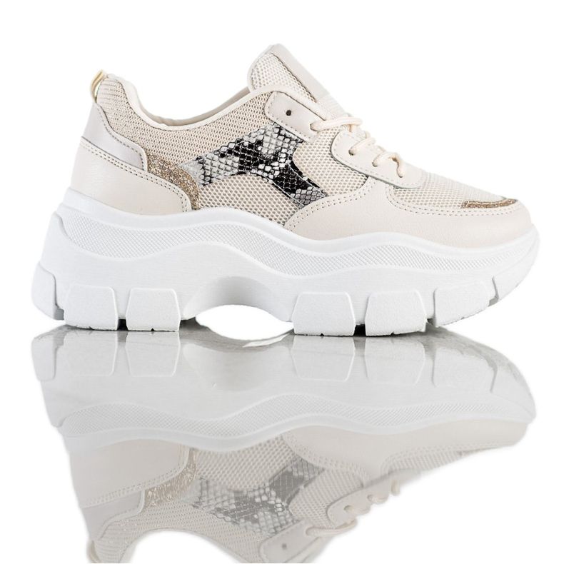 SHELOVET Sneakers Alla Moda Con Glitter beige