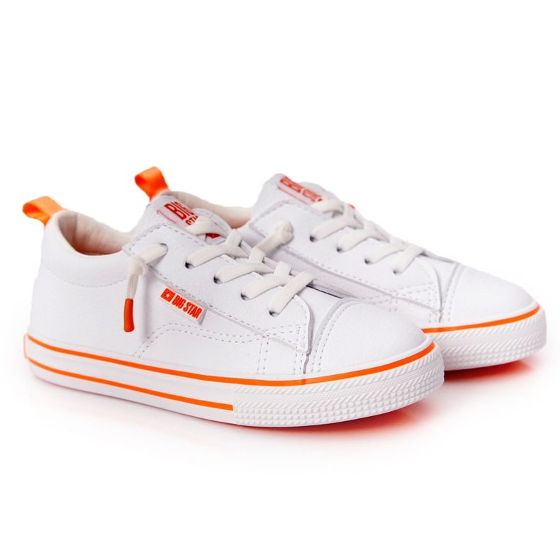 Sneakers Bambino Ecopelle Big Star HH374036 Bianco-Arancio bianca