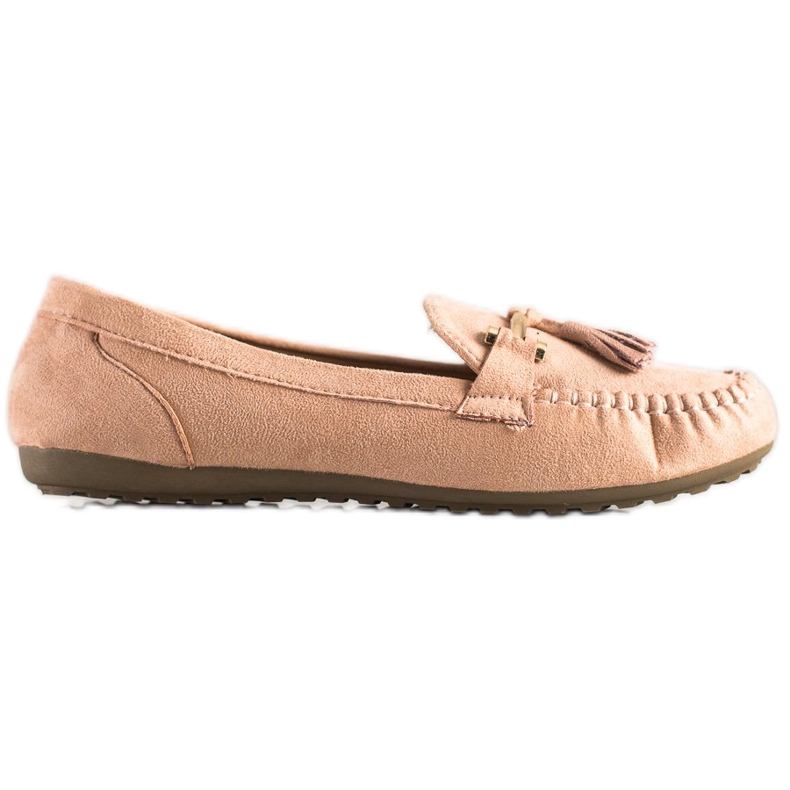 Queentina Mocassini in pelle scamosciata alla moda beige rosa