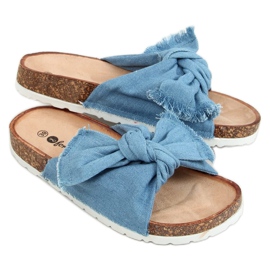 Pantofole blu WS11 L.BLUE in sughero di cotone