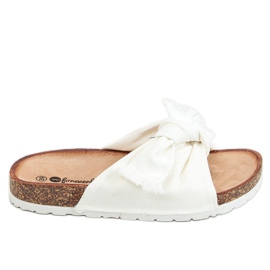 Pantofole bianche WS11 in cotone bianco