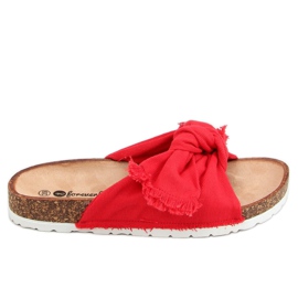 Pantofole rosse WS11 rosse in cotone rosso