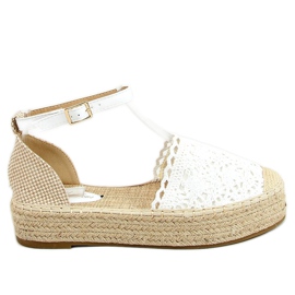Espadrillas in pizzo bianco 888-85 Bianco
