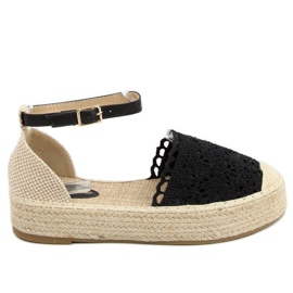 Espadrillas in pizzo nere 888-85 Black nero
