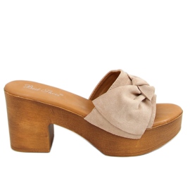 Pantofole ala Beige zoccoli YL-3M127 Beige