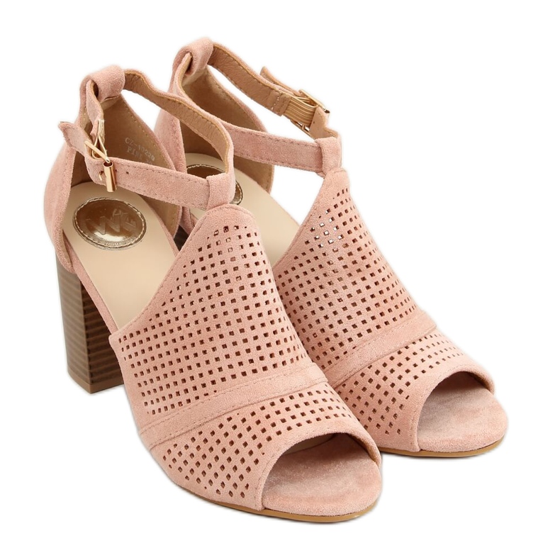 Sandali rosa open toe con tacco CZ-10220 Pink