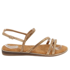 Sandali con zirconi dorati SM0023 Gold d'oro