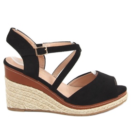 Nero FG19 Espadrillas nere aperte in punta