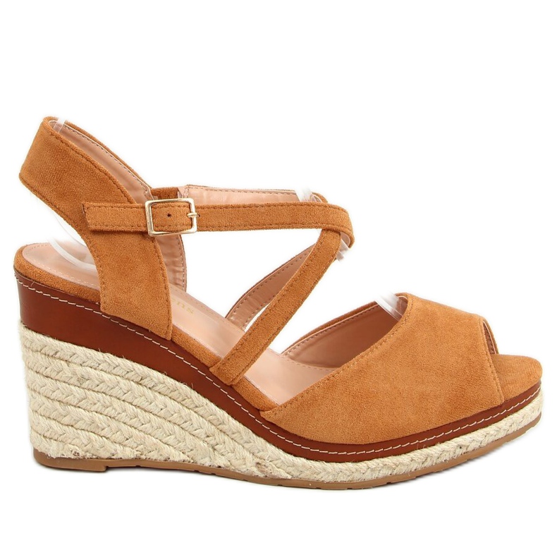 Open toe cammello FG19 Espadrillas cammello marrone