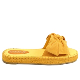 Pantofole espadrillas con fiocco miele 266 Giallo