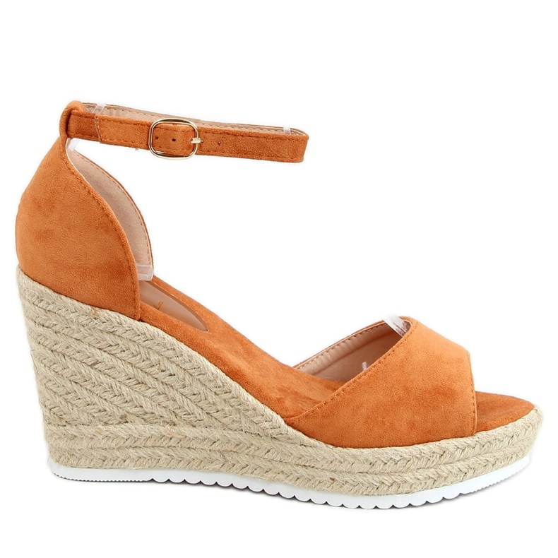 Sandali espadrillas su zeppe cammello 888-89 Camel marrone