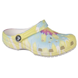 Crocs Classic Tie-Dye Graphic K Clog Jr 205451-94S multicolore giallo