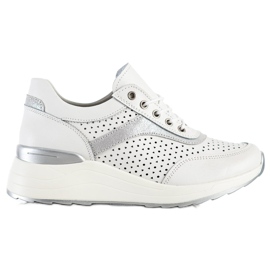 Goodin Sneakers In Pelle Con Motivo Traforato bianco