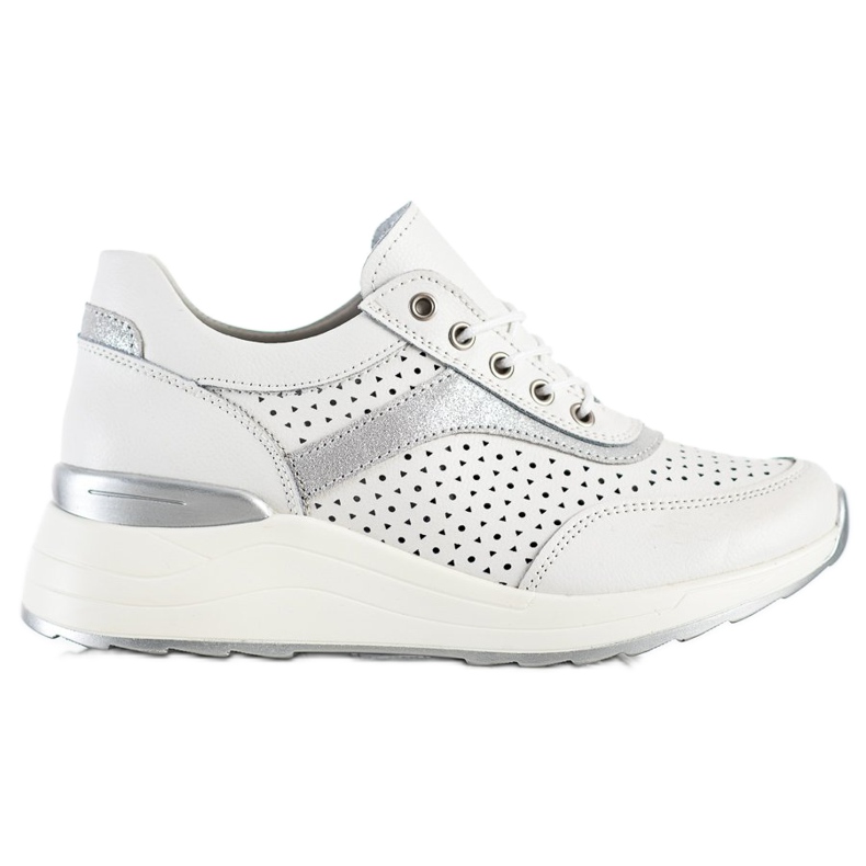 Goodin Sneakers In Pelle Con Motivo Traforato bianca