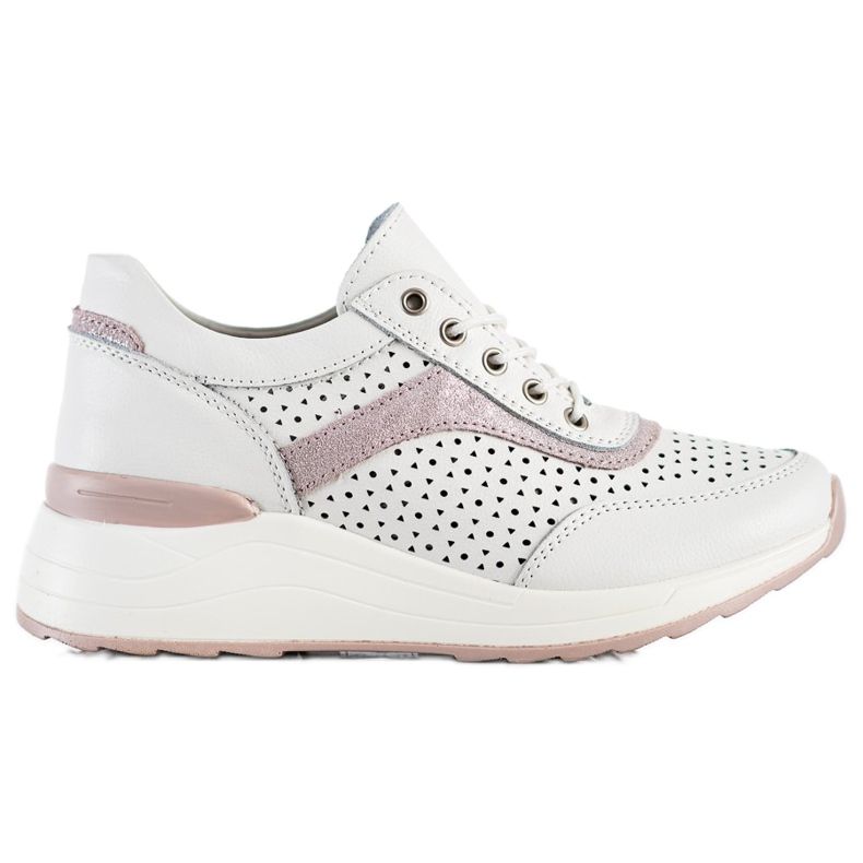 Goodin Sneakers In Pelle Con Motivo Traforato bianca