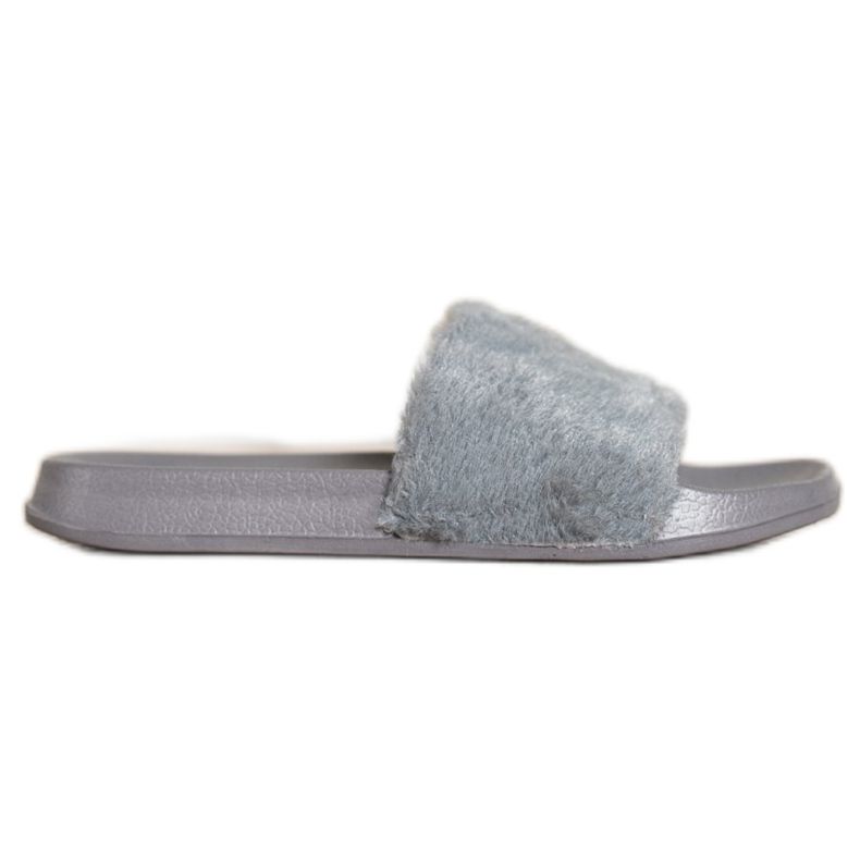 SHELOVET Pantofole Leggere Con Pelliccia grigio