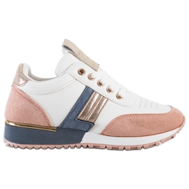 SHELOVET Sneakers Con Inserto In Pelle Scamosciata bianco multicolore