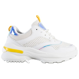 SHELOVET Sneakers Sulla Piattaforma Con Mesh bianca