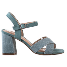 VINCEZA Sandali Tacco Alto blu verde