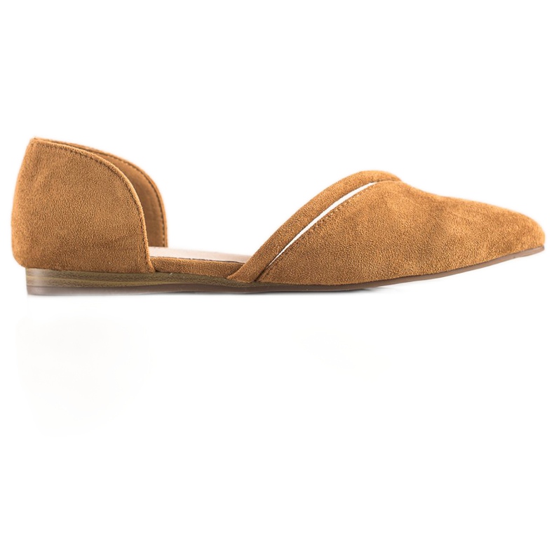 Goodin Ballerine in camoscio con cut-out marrone