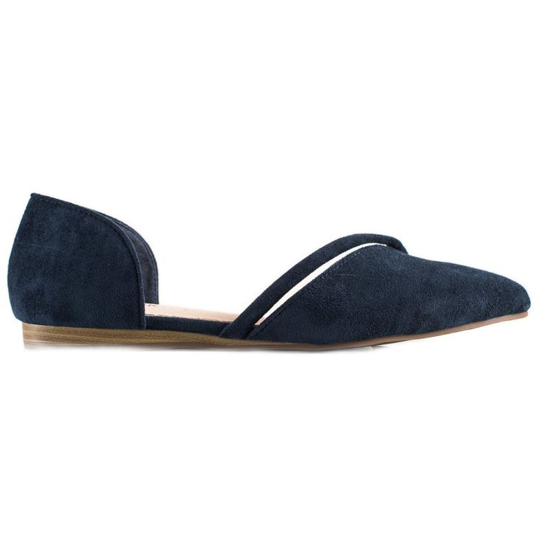 Goodin Ballerine scamosciate con cut-out blu navy