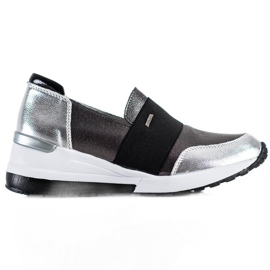 Goodin Sneakers in pelle argento d'argento grigio