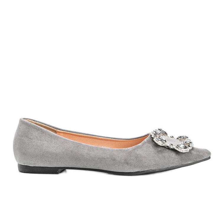 Ballerine grigie decorate con pietre Shiny grigio