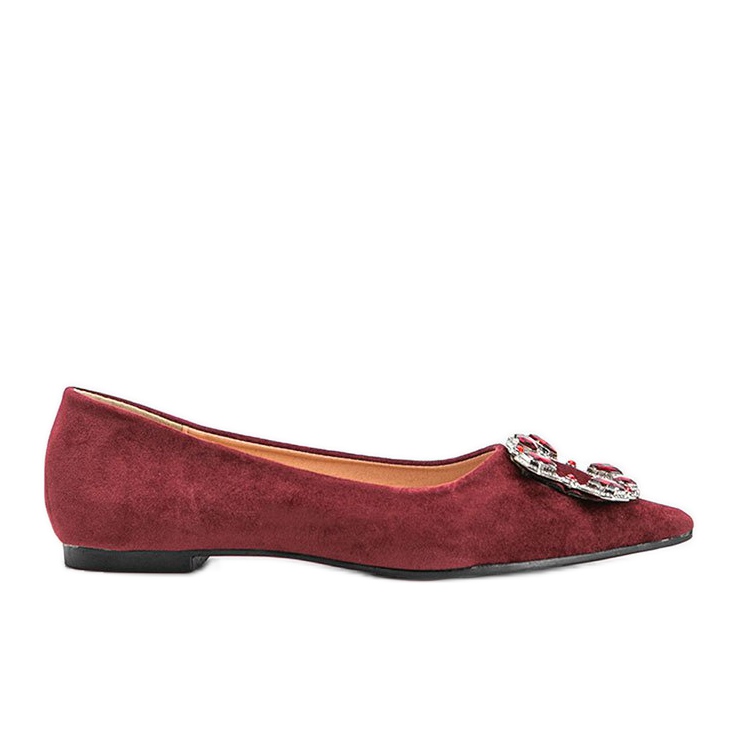 Ballerine rosse impreziosite da pietre lucide rosso
