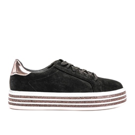 Scarpe da ginnastica nere su suola spessa di Lil nero