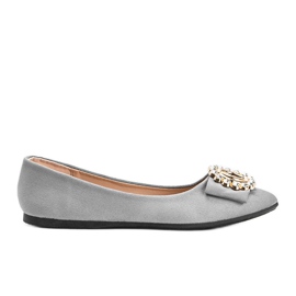 Ballerine grigie decorate con pietre Ciara grigio