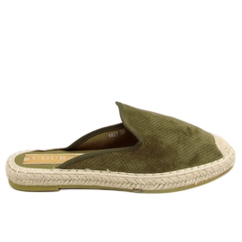 Verde 4821 Pantofole espadrillas verdi da donna