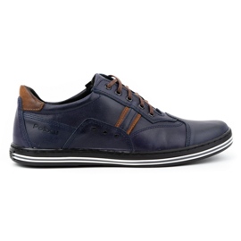 Polbut Scarpe casual da uomo 1801 blu navy nabuk / cammello