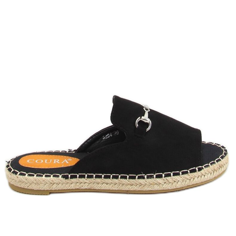 Pantofole espadrillas nere con fibbia 8294 Black nero