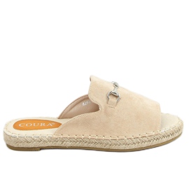 Pantofole espadrillas beige con fibbia 8294 Beige