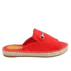 Pantofole espadrillas con fibbia rosso 8294 Rosso